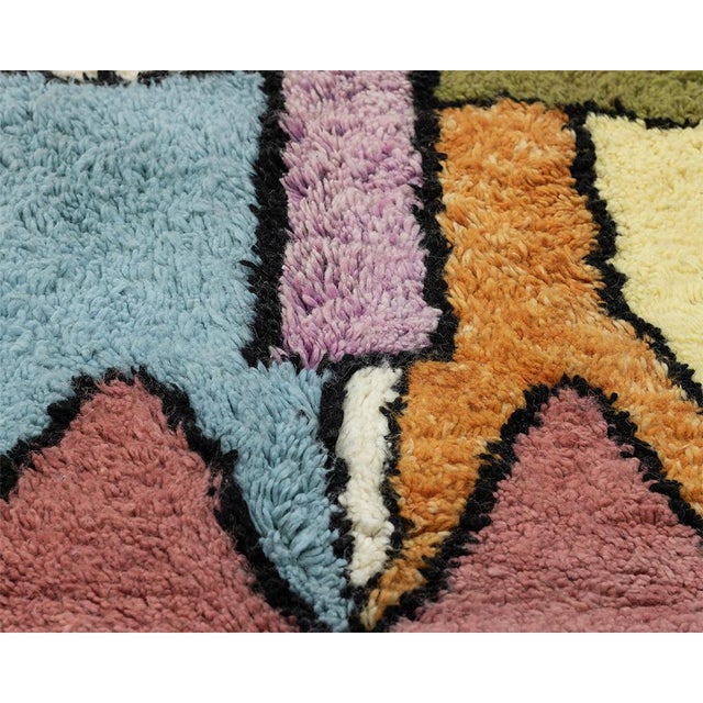 Textile Hand-Knotted Wool Rug by Azele Studio For Sale - Image 7 of 11