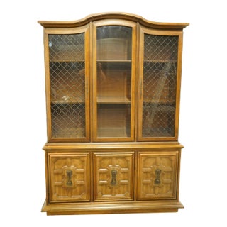 Stanley Furniture Italian Provincial Pecan 57" Buffet W. China Cabinet 525-01 For Sale