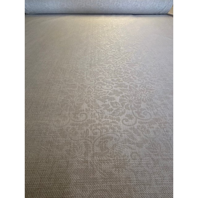 1980s 12 Yards of Off White Damask Fabric From Brunschwig & Fils For Sale - Image 5 of 8