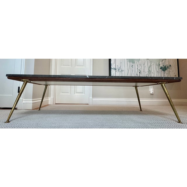 Metal MCM Mid-Century French Marble Cocktail Table - Designer For Sale - Image 7 of 9