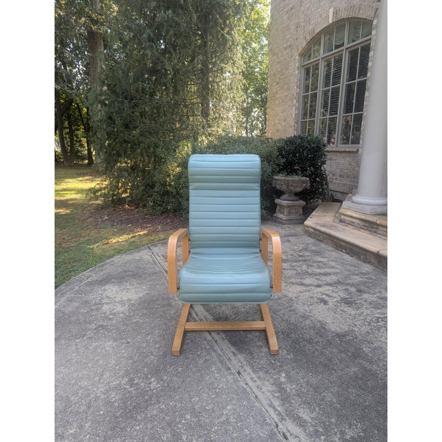 Mid Century Modern Thonet Bentwood Vinyl Cantilever Arm Chair For Sale - Image 15 of 15