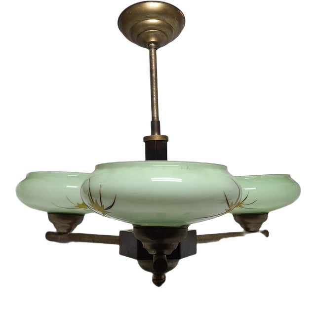 Art Deco Style Bakelite Chandelier, Poland, 1950s For Sale