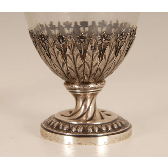 Antique Sterling Silver Decanters and Glass Tableware Neoclassical Silver- Tableware Louis XVI - A Pair For Sale - Image 9 of 13