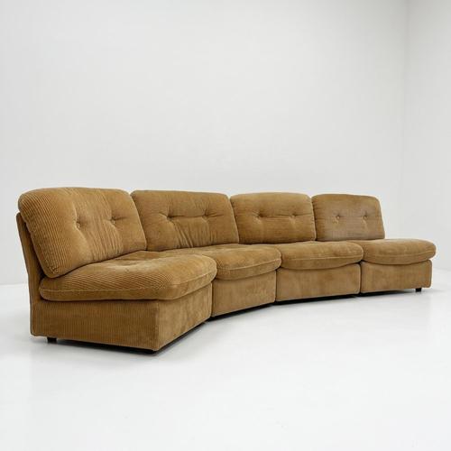Modular Corduroy Sofa, 1970s, Set of 4 For Sale - Image 6 of 6