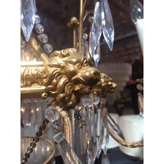Metal Vintage Neo-Classic Brass Dore Chandalier For Sale - Image 7 of 13