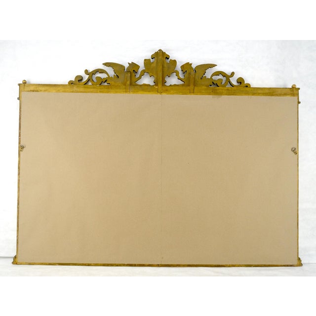Gold Large c1920s 65x49 Rectangle Neoclassical Gilt Mirror w/ Griffins MINT For Sale - Image 8 of 16