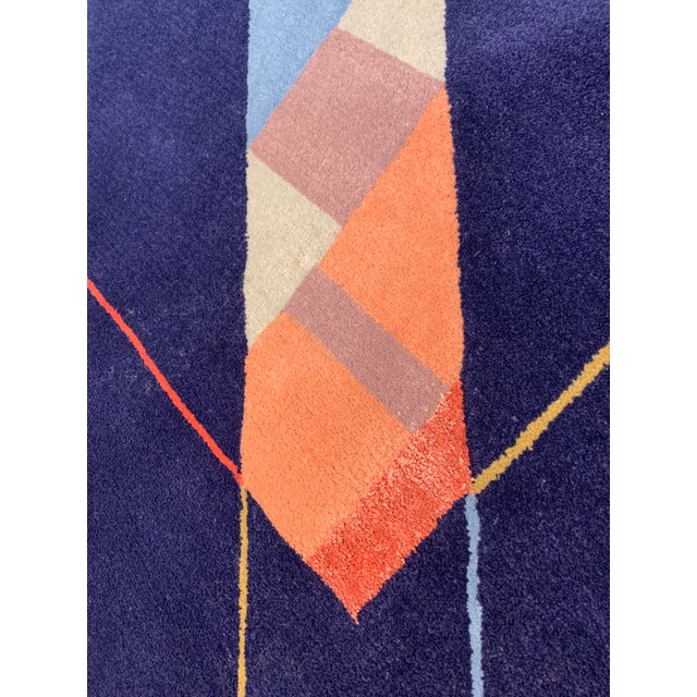 Vintage Abstract Rug in Wool, 1990s For Sale - Image 6 of 8