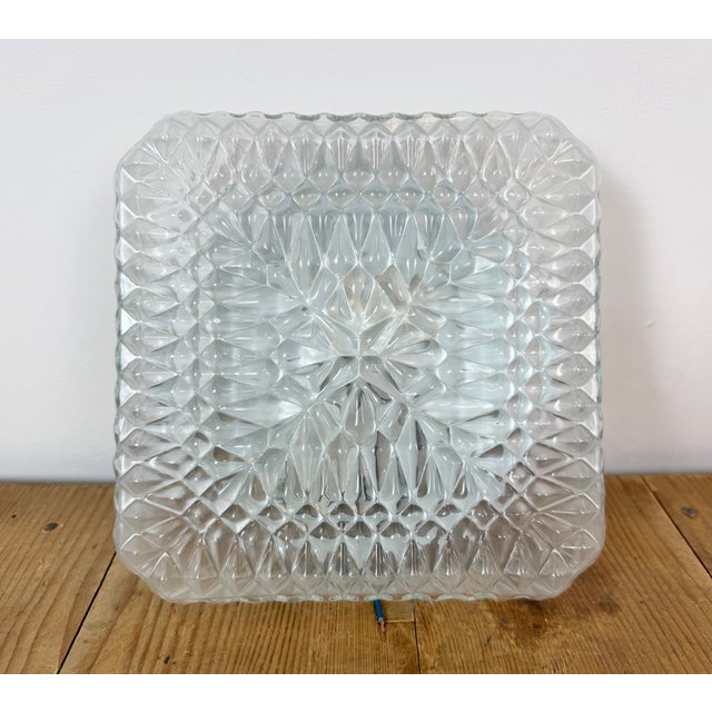 Vintage Industrial wall or ceiling lamp made in former Czechoslovakia during the 1970s-1980s. Was used in factory offices...
