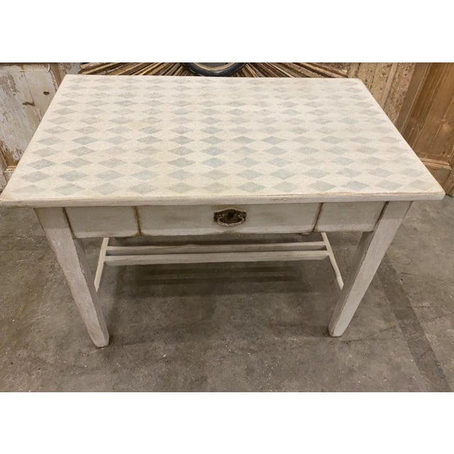Wood French Antique Painted Console Accent Table With Drawer - Early 20th C For Sale - Image 7 of 8