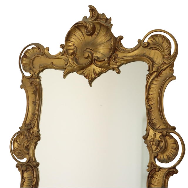 1960s Italian Rococo Style Gilt Crested Mirror, 1960s For Sale - Image 5 of 18