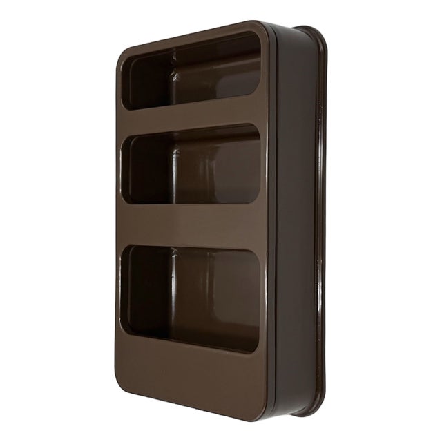 Plastra Wall Shelf in Brown Plastic by Jean-Lin Viaud for Prisunic, 1970s For Sale