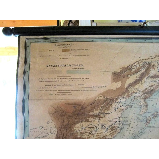 Wood Large Wall Map by Heinrich Kiepert for Lithographische Anstalt Leopold Kraatz, 1886 For Sale - Image 7 of 8