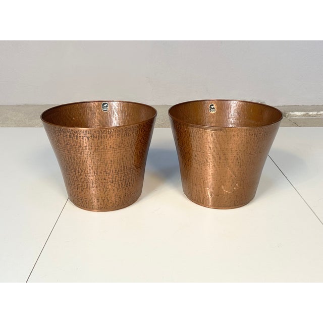 Mid-Century Copper Plant Pots, Germany, 1960s, Set of 2 For Sale - Image 4 of 14