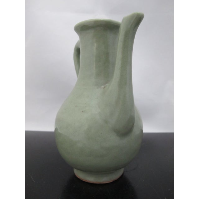 Mid 18th Century Chinese Longquan Celadon Glazed Pottery Ewer Wine Pitcher For Sale - Image 5 of 7