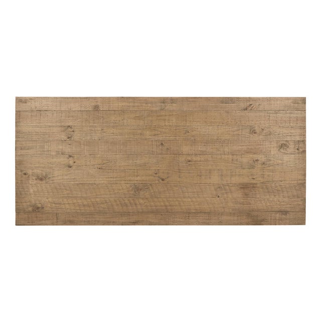 Modern solid salvaged pine wood dining table. Warm natural light finish sanded smooth. Simple minimalist design with...