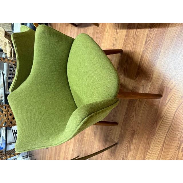 Green Set of 4 1970’s Walnut Chairs Attributed to Adrian Pearsall For Sale - Image 8 of 14