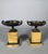 Pair of Charles X period cups in Siena yellow marble, Restoration period For Sale