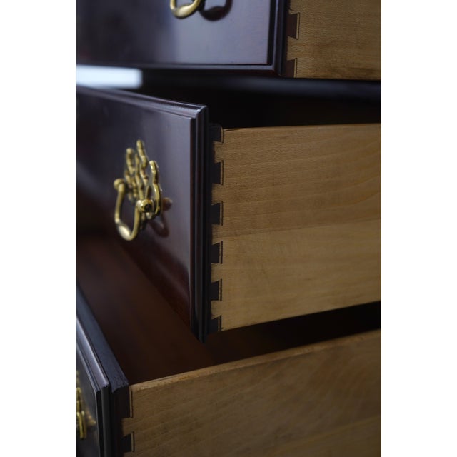 Kindel Furniture 1990s Kindel Mahogany Queen Anne Style Highboy Chest For Sale - Image 4 of 16