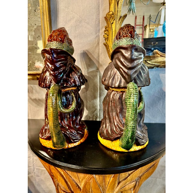 Victorian Portuguese Lizard-Monk Jug by Manuel Marfa For Sale - Image 3 of 17