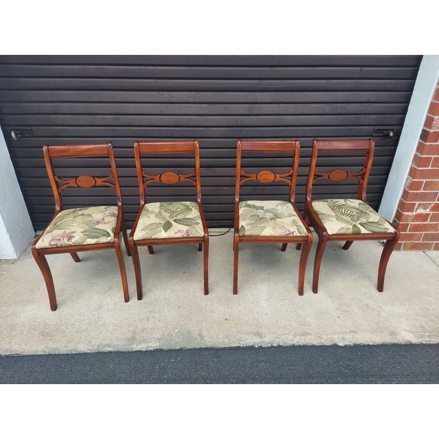 Set of 4 Vintage Phyfe Regency Style Bow Back Dining Chairs - Klismos Style Sabre Legs - Nice Vintage Condition - You Will...