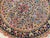 Vintage Tabriz Round Rug, Hand-Knotted Wool & Silk, Floral Pattern, 3' Round, Pale Pink & Navy For Sale - Image 4 of 6