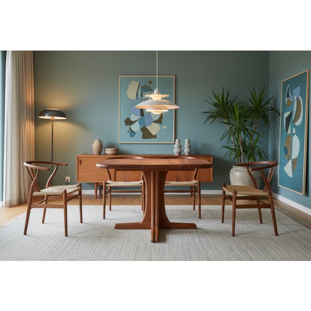 Vintage Extendable Dining Table in Teak with Two Extension Leaves, 1960s For Sale - Image 10 of 13