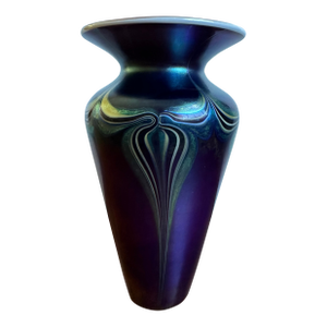 Vintage Lundberg Art Deco Style Art Glass Vase
