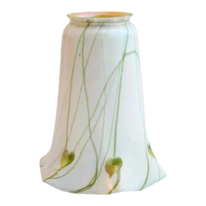 American Fostoria Iris Art Glass Gold Heart and Vine Lamp Shade