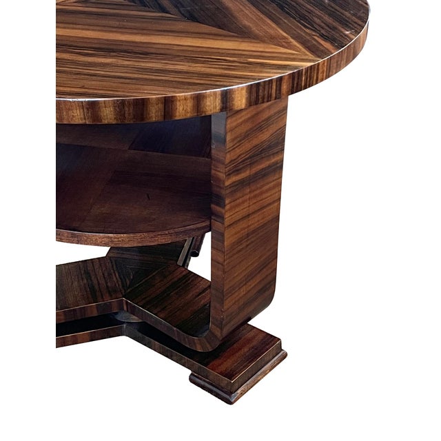 A French Art Deco Macassar Ebony Veneered Circular Side Table For Sale - Image 4 of 8