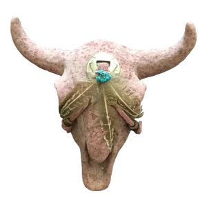 Southwest Navajo Pottery Sheep Skull Wall Sculpture