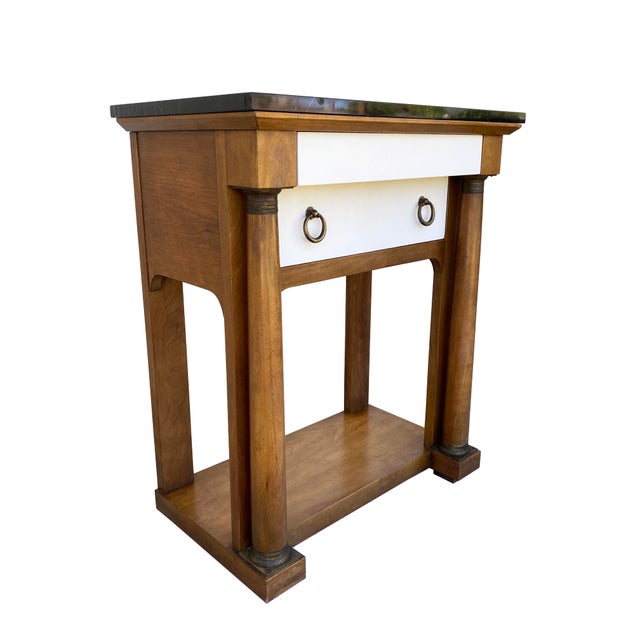 Wood Neoclassical-Style Bedside or Side Tables With Marble Tops, by Baker Furniture For Sale - Image 7 of 18