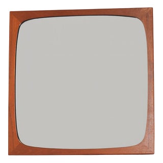 Mid-Century Danish Teak Mirror attributed to Clark Eaton, 1960s For Sale