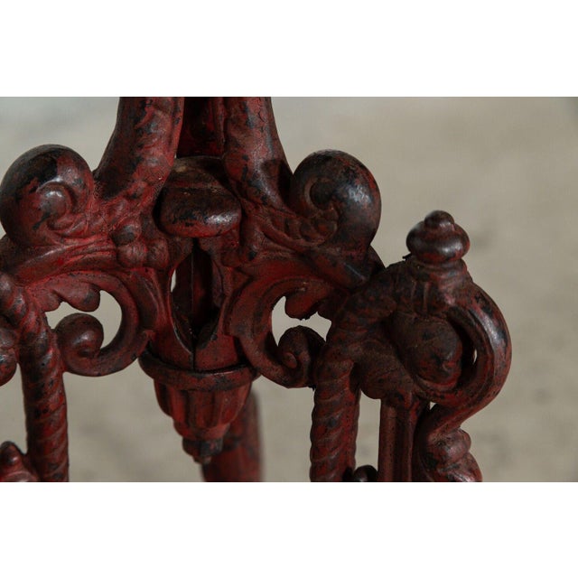 19th Century French Mahogany & Cast Iron Side Table, 1880s For Sale - Image 10 of 14