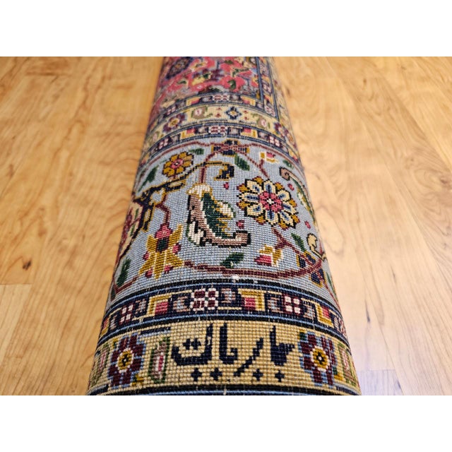 Persian Vintage Persian Tabriz Rug, Hand-Knotted Wool, Allover Herati Pattern, Plum & Blue, 7x10 For Sale - Image 3 of 16