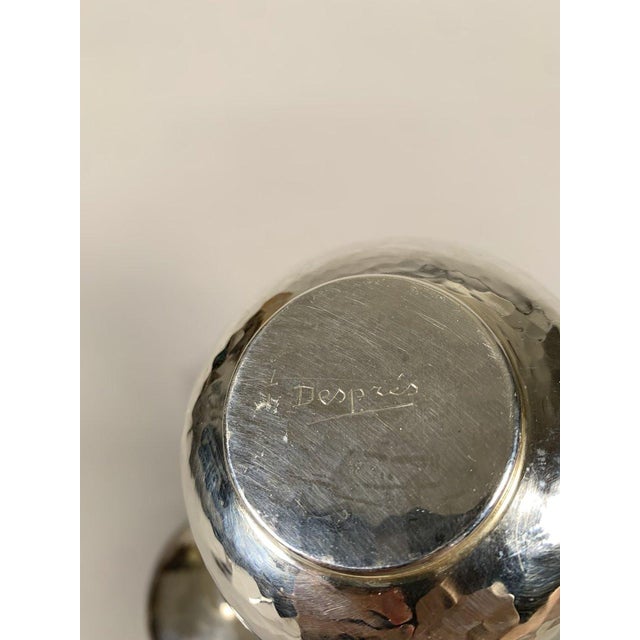 Early 20th Century Silver-Plated Metal Cups Signed Jean Despres (1889-1980) Art Deco Modernist Style - 4 pcs For Sale - Image 5 of 10