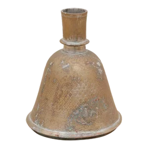 Antique Engraved Brass Floral Vase