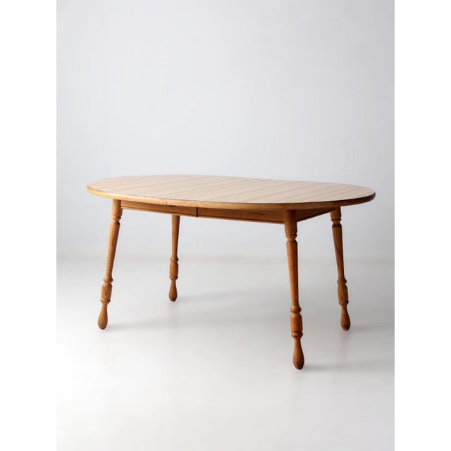 Vintage Farmhouse Dining Table With Leaf Extension For Sale - Image 11 of 18