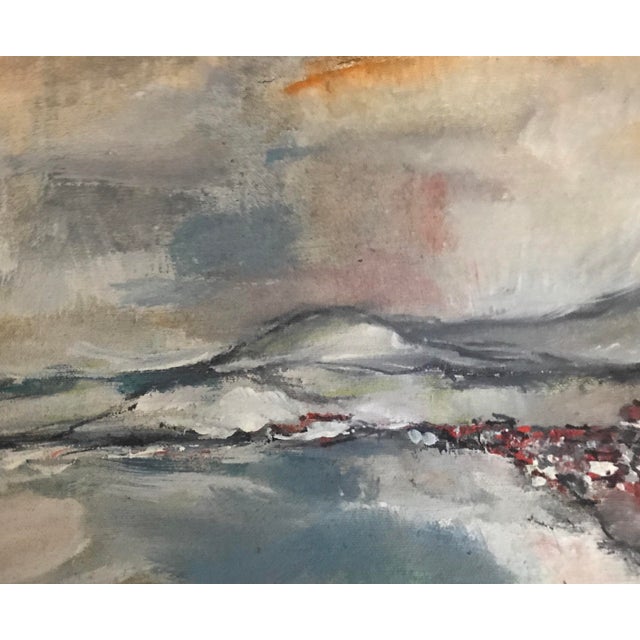 Mid-Century Modern Mid-20th Century Modernist Abstract Landscape Oil on Linen For Sale - Image 3 of 12