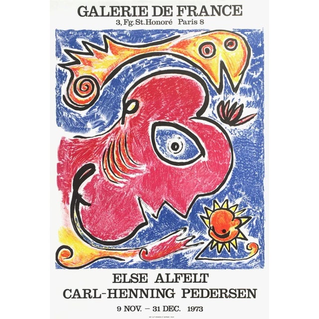 Carl-Henning PEDERSEN GALERIE DE FRANCE EXHIBITION 1973 original lithograph poster on matt poster paper 30.7 x 21.3 in...
