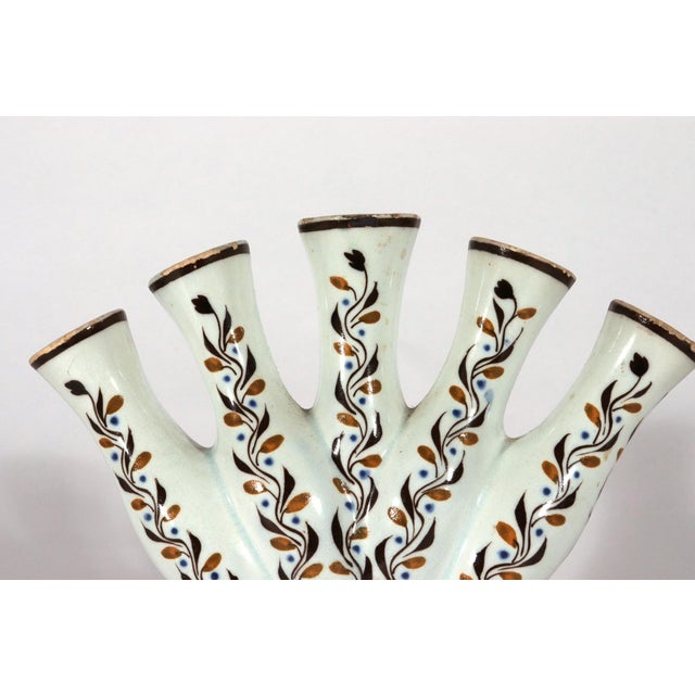 Pearlware Prattware Five-Finger Flower Vase or Quintal Circa 1795–1810 For Sale - Image 4 of 11