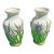 Pair of Handmade Floral Ceramic Vases For Sale