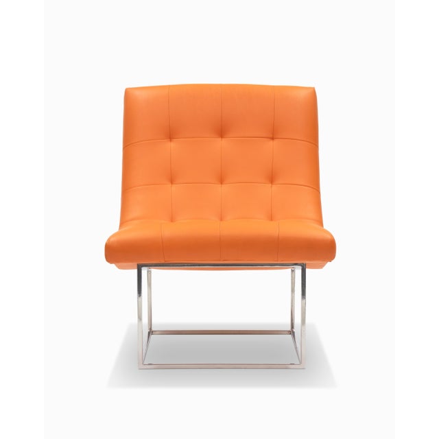 Thayer Coggin Pair of Vintage Mid Century Scoop Chairs by Milo Baughman For Sale - Image 4 of 11