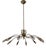 Large Brass Spider 10-Light Chandelier attributed to Oscar Torlasco for Lumi, Italy, 1950s For Sale