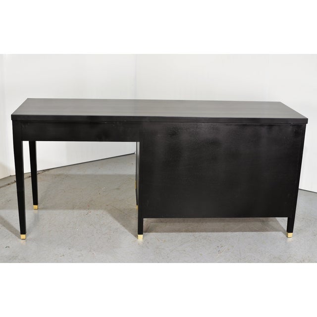 Mid Century Writing Desk Black and Gold by Milling Road for Baker