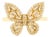 18k Gold Diamond Butterfly Ring Whimsical Jewelry for Her Size 8 For Sale