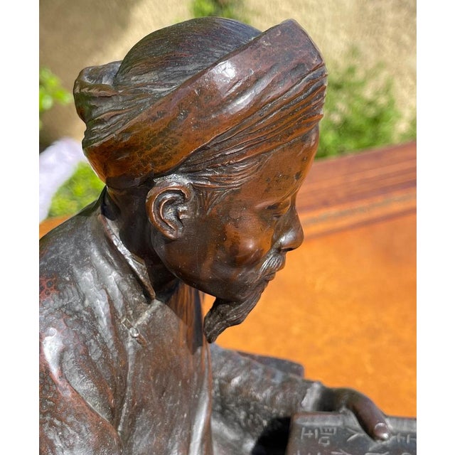 Meiji Bronze Literate Writing, 19th Century For Sale - Image 9 of 18