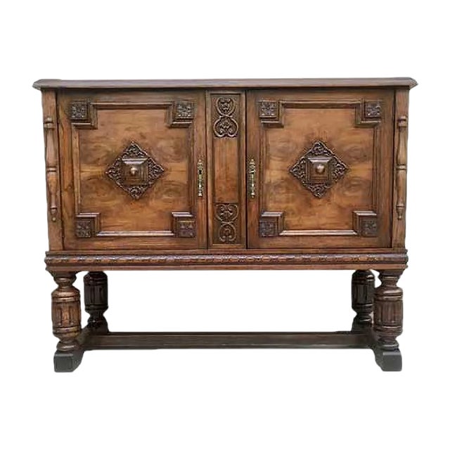 Catalan Spanish Buffet with Mirror Crest, 1800s For Sale
