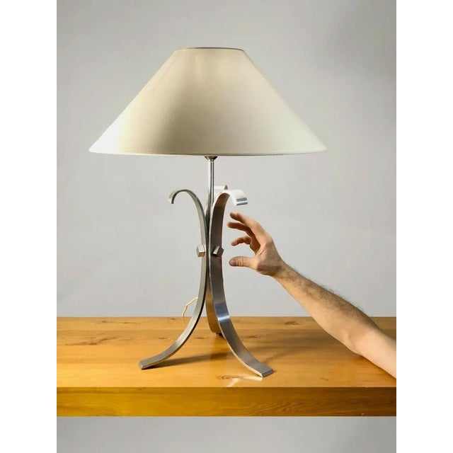Postmodern French Steel Gerbe Lamp, 1970s For Sale - Image 3 of 7