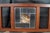 Wood Late 20th Century Mission Arts & Crafts Leaded Stained Glass Cherry Console Hall Sofa Table 72" For Sale - Image 7 of 14