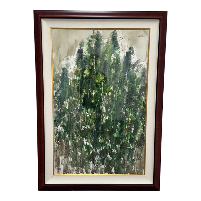 Circa 1936 Artist Fuimark Watercolor Painting For Sale